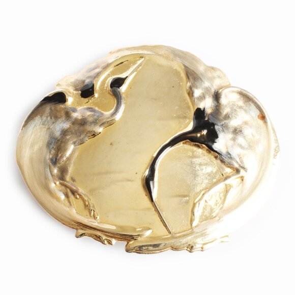 Vintage Belt Buckle Charmont Belts Beverly Hills Swans Odette Odile - Picture 1 of 6